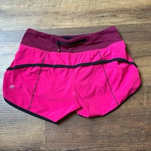 Lululemon Speed Short 2 Lined Jeweled Magenta